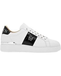 Philipp Plein - Crocodile-Effect Panelled Sneakers - Lyst