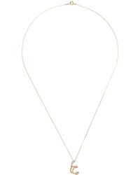 Charlotte Chesnais - 18K Letter T Diamond Necklace - Lyst