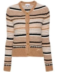 Ganni - Striped Cardigan - Lyst