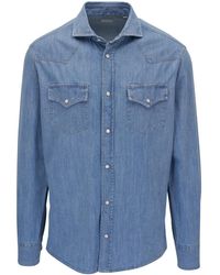 Brunello Cucinelli - Camisa vaquera de manga larga - Lyst
