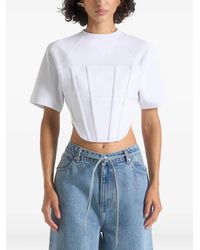 Manière De Voir - Juline Leather Corset T-Shirt - Lyst