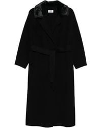 Betta Corradi - Contrasting-Collar Belted Coat - Lyst