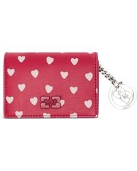 Ganni - Portemonnee Met Hartprint En Logobedel - Lyst