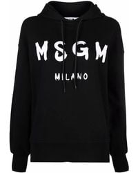 MSGM - Logo-print Hoodie - Lyst