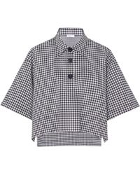 Rosetta Getty - Gingham-check Cropped Polo Shirt - Lyst