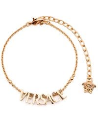 Versace - Logo-Lettering Bracelet - Lyst