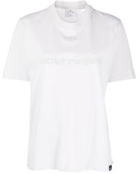Courreges - T-shirt en coton à patch logo - Lyst