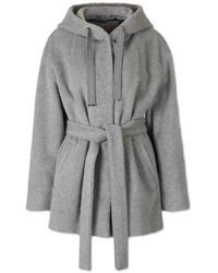 Herno - Chaqueta Con Cinturón Y Capucha - Lyst