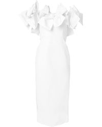 Carolina Herrera - Bow-detail Strapless Midi Dress - Lyst