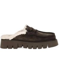 Pedro Garcia - Savy Shearling-Lined Suede Mules - Lyst