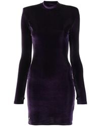 Philipp Plein - Logo-Plaque Velvet Mini Dress - Lyst