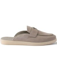 Prada - Suede Slip-On Loafers - Lyst