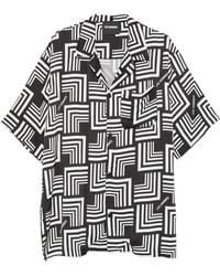 Les Hommes - Geometrisch Gemustertes Hemd - Lyst