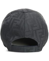 Fendi Ff Monogram Cap Featuring Curved Brim in Black for Men  display picture 2