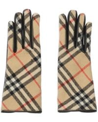 Burberry - Check-Pattern Gloves - Lyst