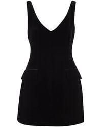 Sportmax - Tefrite V-Neck Flap-Pocket Mini Dress - Lyst