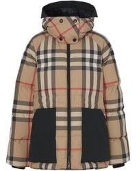 Burberry - Piumino a quadri con cappuccio staccabile - Lyst