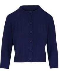 Kinross Cashmere - Ribbed Button Cardigan - Lyst