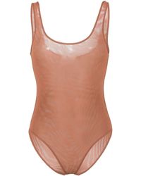 Zimmermann - Natura Scoop-neck Semi-sheer Bodysuit - Lyst