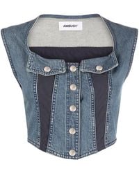 Ambush - Bustier-Style Denim Vest - Lyst