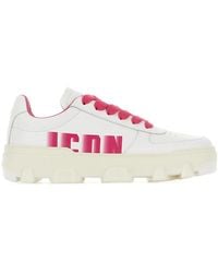 DSquared² - Leather Basket Sneakers - Lyst