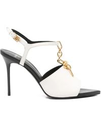 Balmain - Spitze Sandalen mit Kettendetail 95mm - Lyst