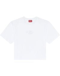 DIESEL - T-buxt-crop-od Cotton T-shirt - Lyst