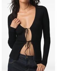 Kiki de Montparnasse - Rib-Knit Tie-Fastening Cardigan - Lyst