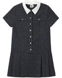 B+ AB - Mini Tweed-Effect Pleated Dress - Lyst