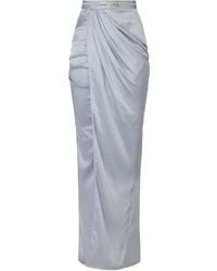 Elisabetta Franchi - Draped Satin Maxi Skirt - Lyst