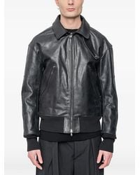 The Viridi-anne - Zip-Up Leather Jacket - Lyst