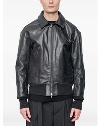 The Viridi-anne - Zip-Up Leather Jacket - Lyst