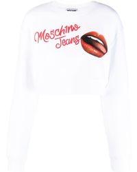 Moschino Jeans - Sweat en coton à logo imprimé - Lyst