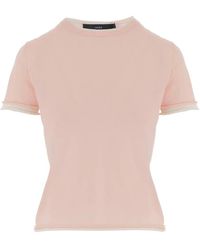 arch4 - Contrasting Edging Round Neck T-Shirt - Lyst