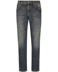 Dolce & Gabbana - Jean Skinny À Logo Appliqué - Lyst