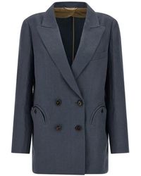Blazé Milano - Linen Double-Breasted Jacket - Lyst