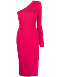 Elisabetta Franchi - One-Shoulder Midi Dress - Lyst
