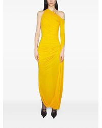 Mugler - Abito Lungo Monospalla Con Drappeggio - Lyst
