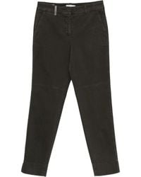 Peserico - Logo-Detail Cotton Trousers - Lyst