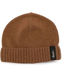 Borsalino - Ribbed-Knit Logo-Patch Beanie Hat - Lyst