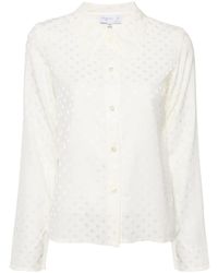 agnès b. - Polka Dot Print Collar Shirt - Lyst