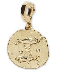 Azlee - 18Kt Small Of The Stars Pisces Pendant Charm - Lyst
