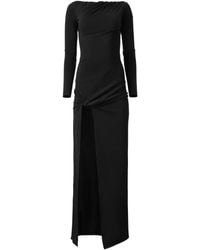 MOOS STUDIO - Midnight Icon Long-Sleeve Side-Split Maxi Dress - Lyst