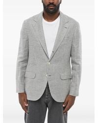 Brunello Cucinelli - Blazer Boutonné À Motif Pied-De-Poule - Lyst
