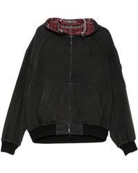 Juun.J - Checked Reversible Zip-Up Hoodie - Lyst