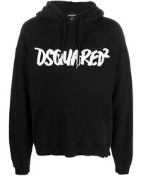 DSquared² - Logo-print Distressed-effect Hoodie - Lyst