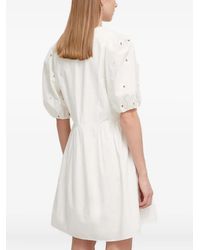 Desigual - Eyelet Puff-Sleeve Mini Dress - Lyst