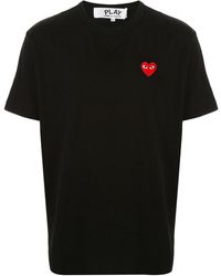 COMME DES GARÇONS PLAY T-shirt Met Geborduurd Logo - Zwart