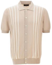 Gran Sasso - Stripe-Detail Fine-Knit Shirt - Lyst