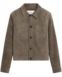 Ami Paris - Chaqueta de piel con botones - Lyst